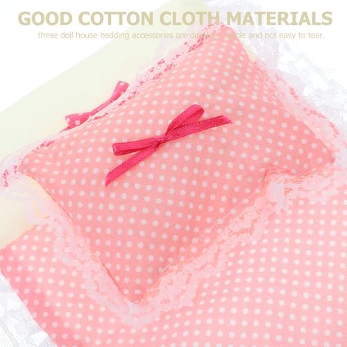 ibasenice Miniature Cotton Doll House Bedding Set