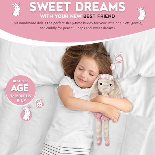 Ballerina Bunny Stuffed Toy for Kids Handmade Crochet Comfort Plush