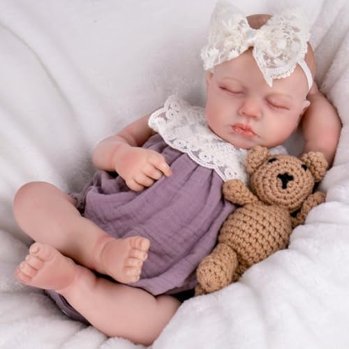 Aori Reborn Baby Doll Purple Outfit with Lace Headband