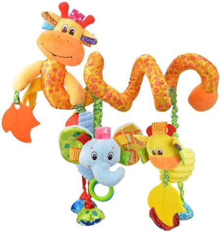 Jollybaby Giraffe Plush Carseat Toy for Infant 0-12 Months
