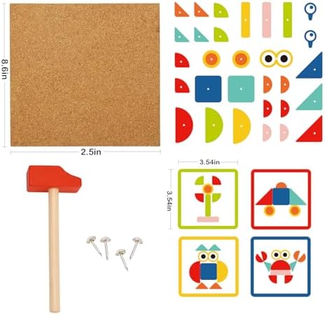 TOOKYLAND Fine Motor Toys Hammer and Nails Game for Kids