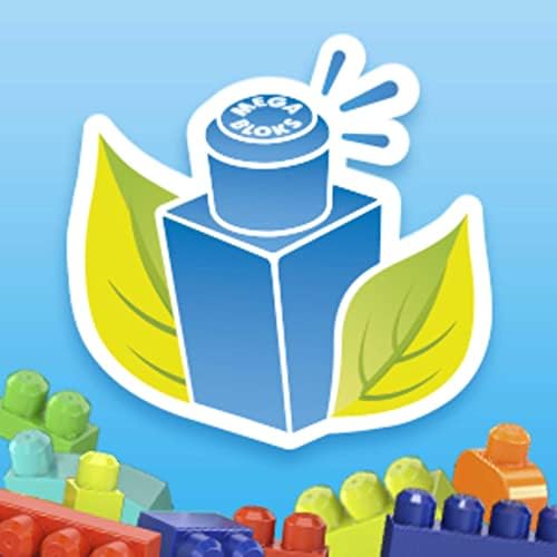 Fisher-Price Toddler Blocks Set with 60 Plant-Based Pieces Blue Ages 1