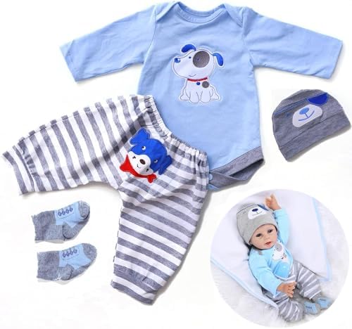 scnbom Reborn Baby Doll Clothes 4pcs Set