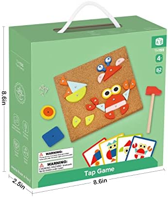 TOOKYLAND Fine Motor Toys Hammer and Nails Game for Kids