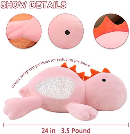 Toypocket 35lbs Weighted Dinosaur Plush 24 for Stress Relief