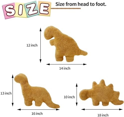 Dino Nugget Pillow - Stegosaurus Soft Plush Dinosaur Toy for Kids
