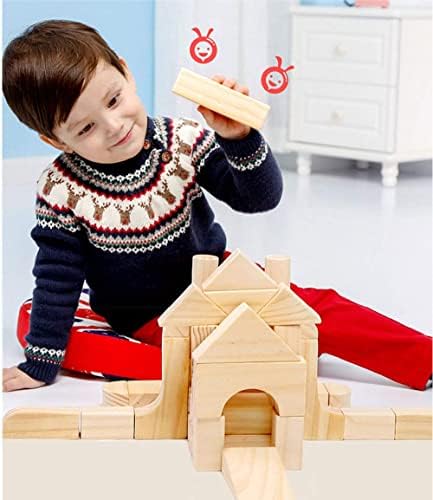 Onshine Large Wooden Blocks for Toddlers 1-3 64 Pieces
