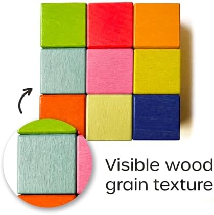 Quiggly Montessori Rainbow Building Blocks 68-Piece Set