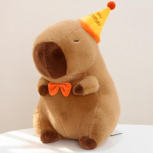 Capybara Plush Stuffed Animal with Turtle Backpack 10 Inch Happy