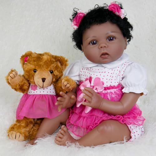 EKOKIZ Reborn Baby Doll 22-Inch Lifelike Soft Cloth Body Doll