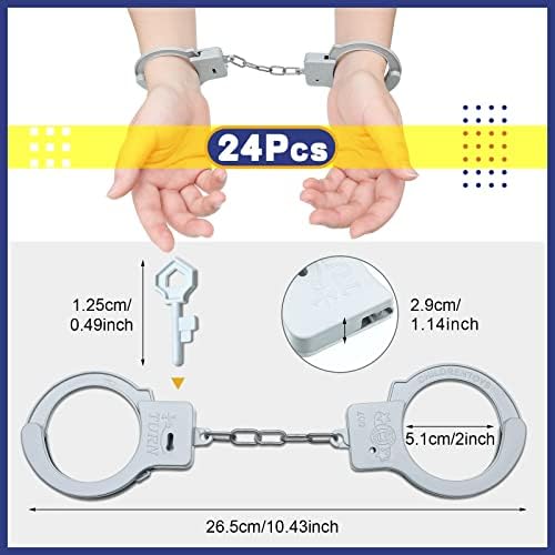 Junkin Plastic Handcuffs Toy with Safety Keys 50 Sets
