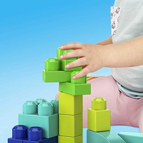 Fisher-Price Toddler Blocks Set with 60 Plant-Based Pieces Blue Ages 1