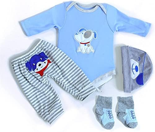 OHIJGN Reborn Baby Doll Boy Clothes 4 pcs Set