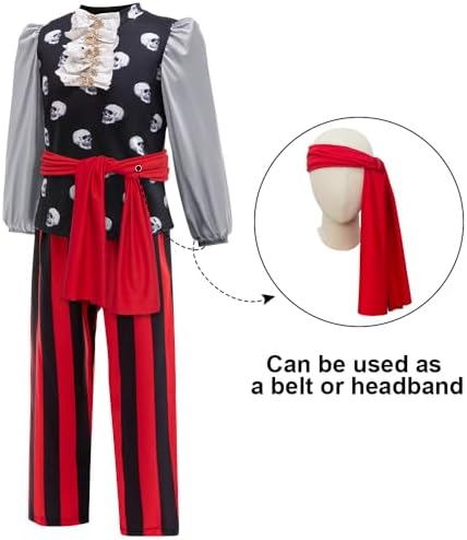 Kids Pirate Costume for Boys with Accessories