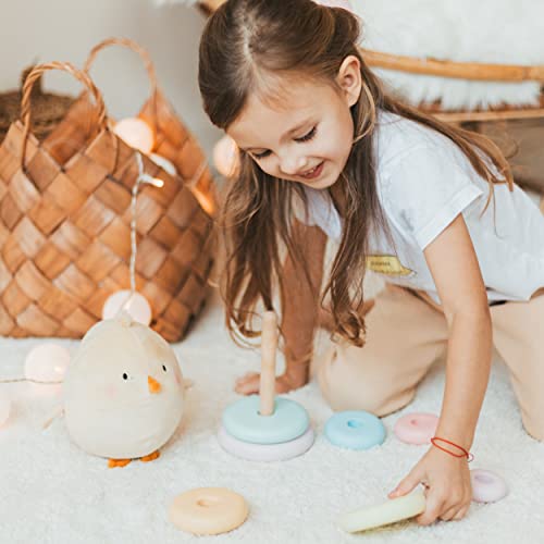 Montessori Wooden Pyramid Rainbow Stacking Toy