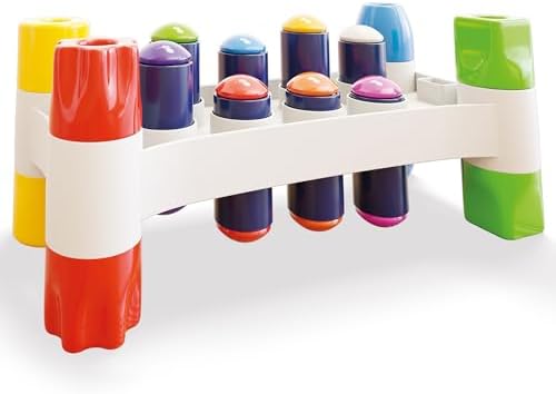 Quercetti Hammer Peggy Peg Pounding Bench Toy for Toddlers 18mo 1
