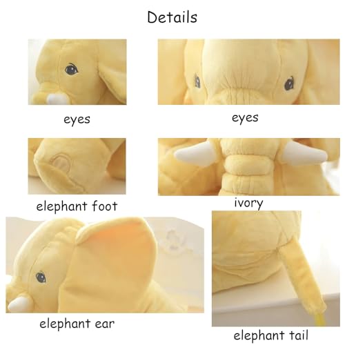 Personalized Plush Elephant Pillow with Name Embroidered