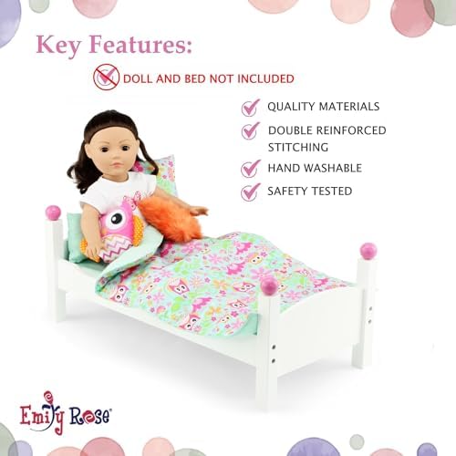 Emily Rose 18-Inch Reversible Owl Bedding Gift Set