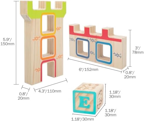 GIRAVO Wooden Blocks for Toddlers 2-3 Learning Set