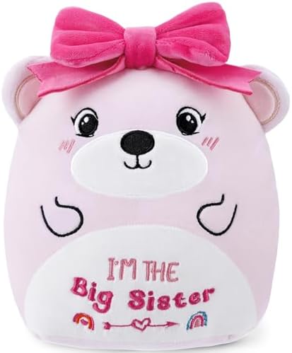 Big Sister Plush Bear with Pink Bow 8-Inch Stuffed Animal