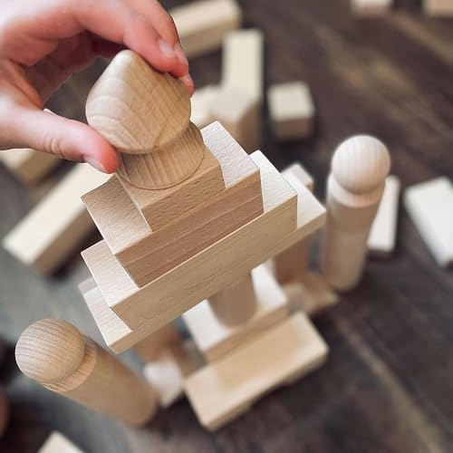 HABA 60 Piece Wooden Building Blocks for Ages 1-8