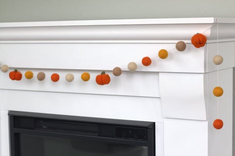 Matthew Mae Felt Pumpkin Garland Fall Decor