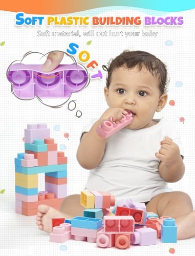 Abbabby Soft Building Blocks 101 Pcs Toy Set for Toddlers