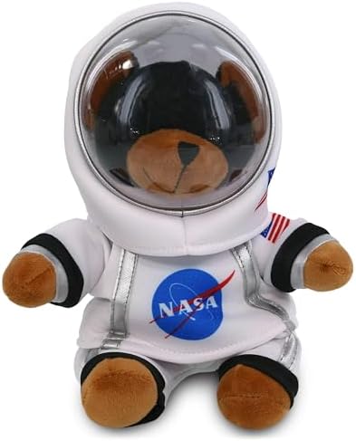 DolliBu Black Bear Astronaut Plush Toy - 6 Inches