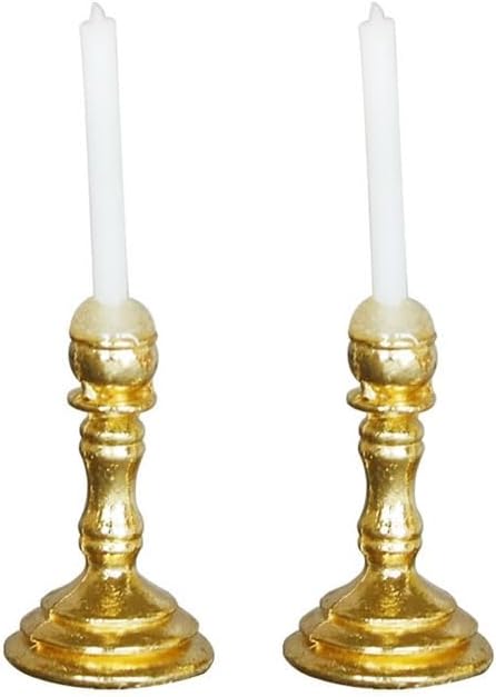 WLngtv 2Pcs Gold Miniature Candle Holder