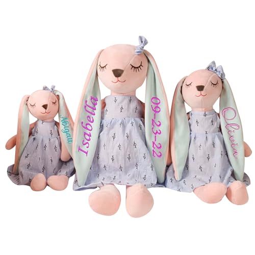 Personalized Blue Bunny Doll with Long Ears