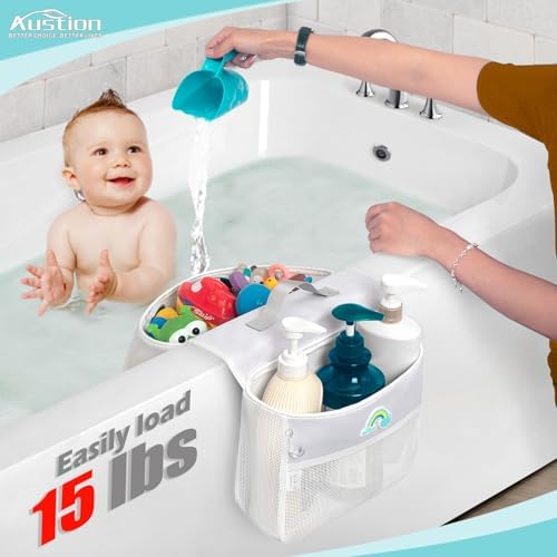 Austion Saddle Shape 2 Compartment Bath Toy Organizer