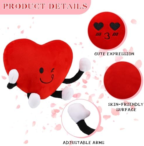 Syhood 4 Pcs Heart Plush Toys for Valentines Day Gifts