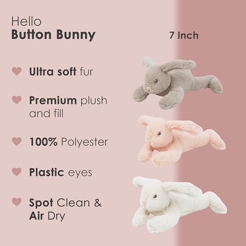 MON AMI Button Bunny Plush 3 Pcs 7 Inch Each