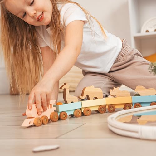 Personalized Freight Train with Name and Animal Wagon Set