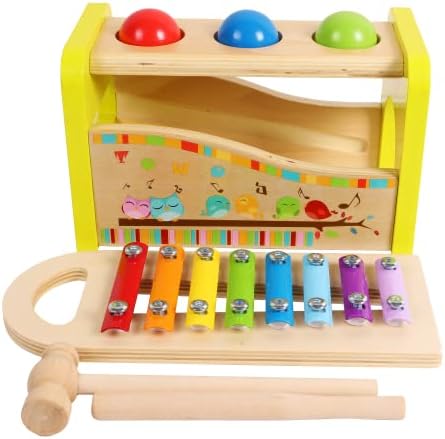 Wooden Hammer Ball and Xylophone Set for 1-Year-Olds