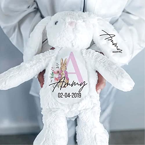 Personalized Bunny Rabbit Plush Toy with Name Customized Easter Gift