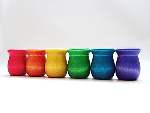Little People Rainbow World Pretend Peg People and Cups Dexterity Toy