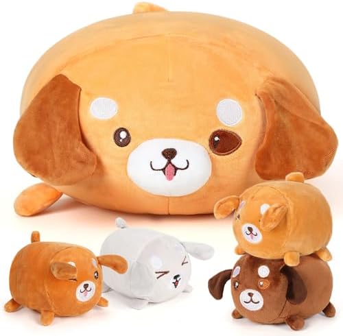 Corgi Plush Pillow with 4 Baby Dogs Inside - 5PCS