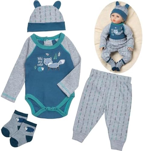 Pedolltree Reborn Baby Doll Clothes 4 Pcs Set