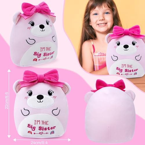 Big Sister Plush Bear with Pink Bow 8-Inch Stuffed Animal