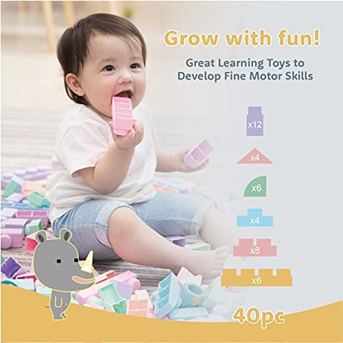 MOOMU Soft Stacking Blocks for Infants 6 Months and Up