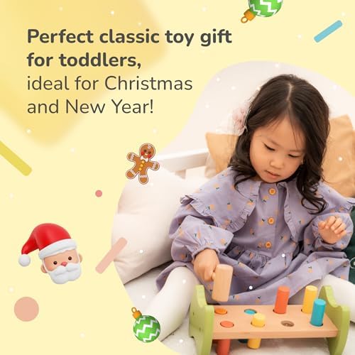 Bimi Boo Wooden Pounding Bench for Toddlers 1-3 1