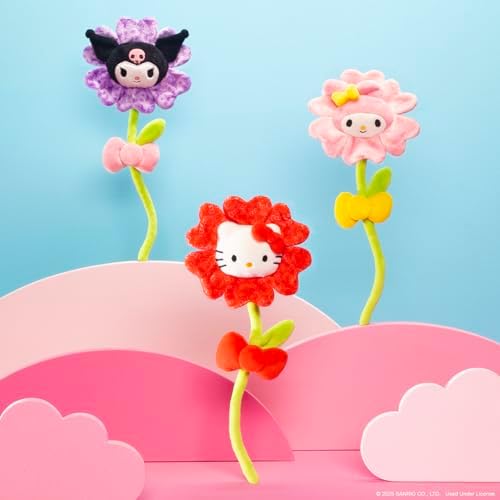 Hello Kitty and Friends 14-inch Kuromi Purple Plush Flower with Bendable Stem