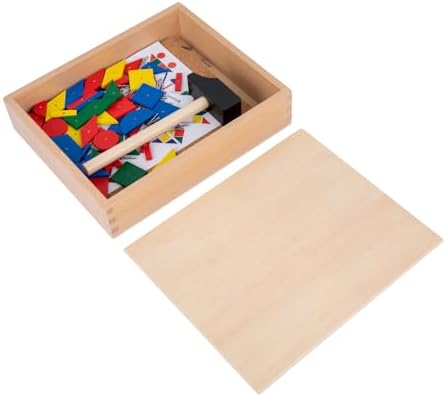 Adena Montessori Wooden Hammer and Nail Pegboard Puzzle