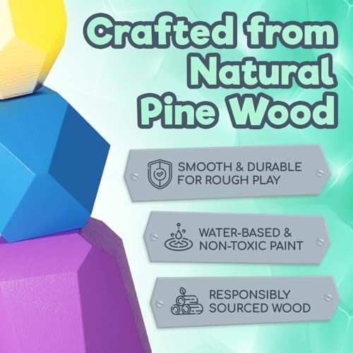 EVERSMART Wooden Stacking Blocks for Kids 1-6 Years