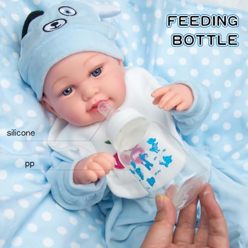 Pedolltree Reborn Baby Doll 9 Pcs Blue Puppy Outfit Set