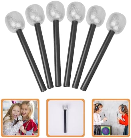 FAVOMOTO 12PCS Silver Inflatable Microphone Props