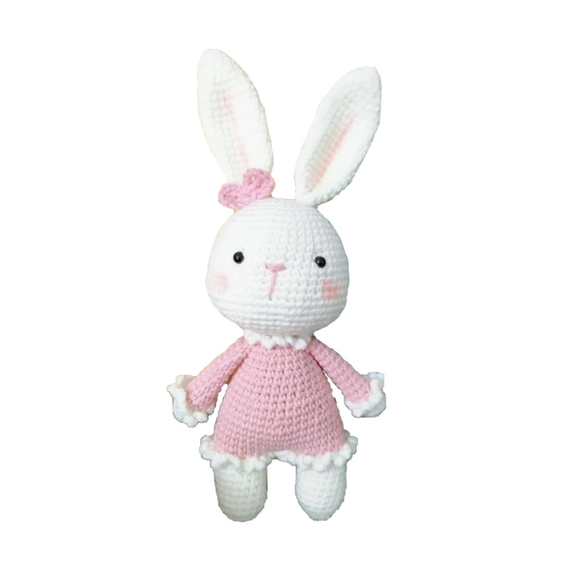 Handmade Knitted Amigurumi Bunny Toy Blue 25cm