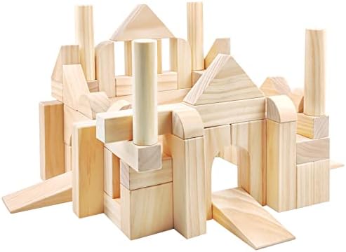 Onshine Large Wooden Blocks for Toddlers 1-3 64 Pieces