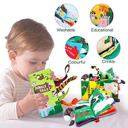 beiens 3PCS Touch and Feel Soft Baby Books for 0-12 Months